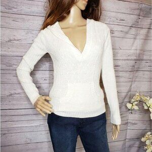 Dollhouse Womens Ivory Cable Knit Hoodie Sweater Size S winter white warm sweate